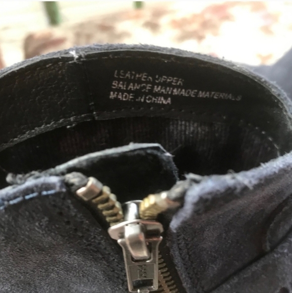 Born Navy Blue Heeled Ankle Boots Booties Women's 8 M Zip Up Side Almond Toe EUC - Picture 12 of 13